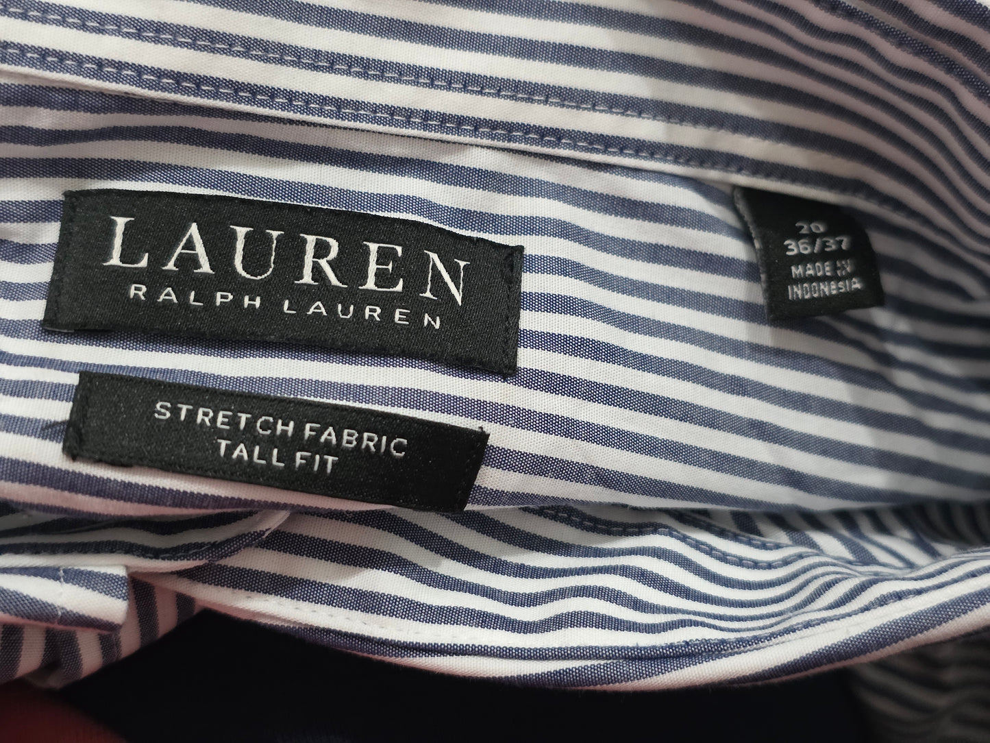 Camisa Ralph Lauren 4xl 20 36-37 Lineas Azul Y Blanco