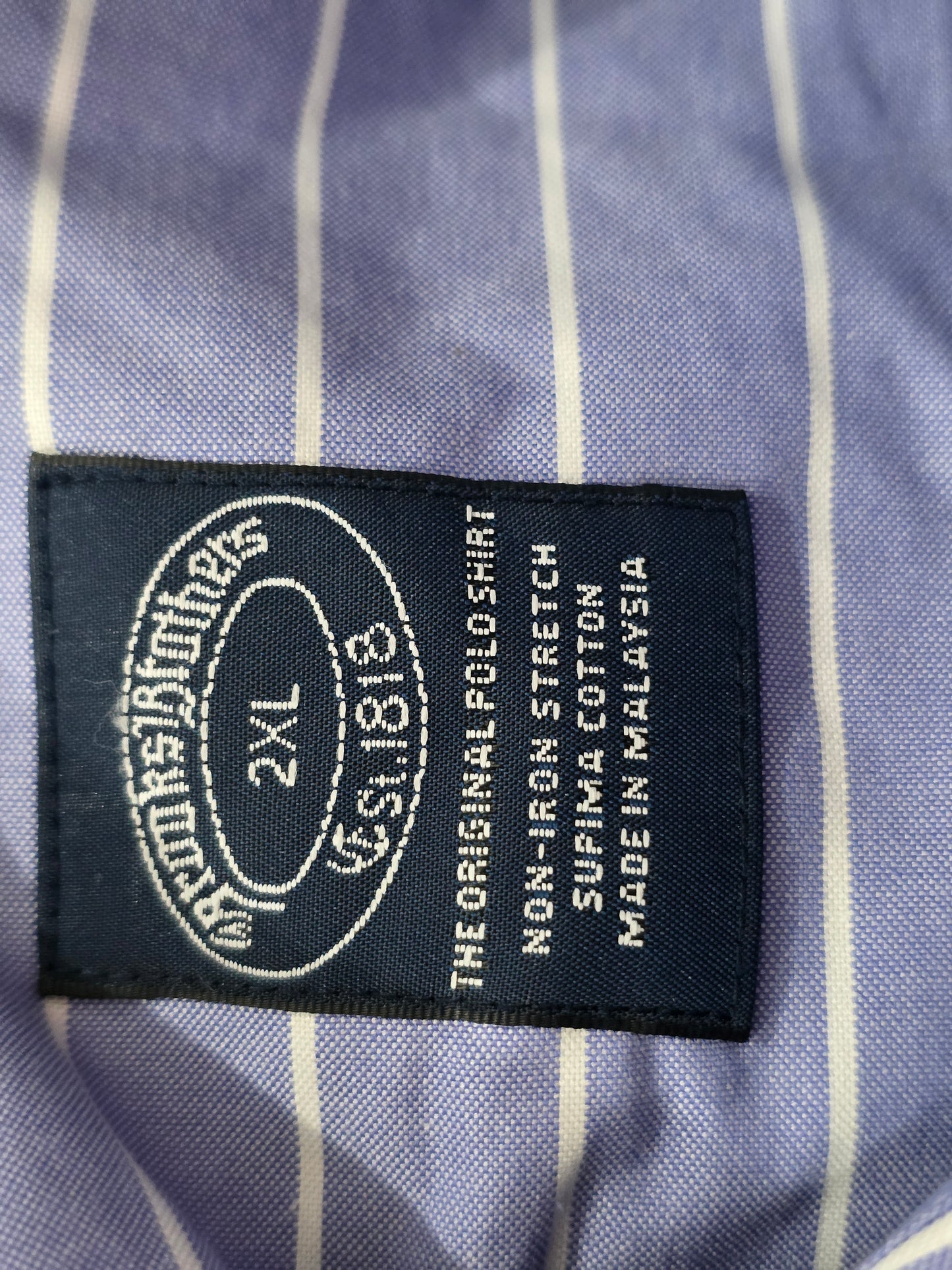 Camisa Brooks Brothers 2xl Azul Lineas Blancas