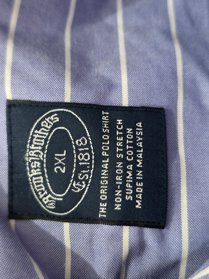 Camisa Brooks Brothers 2xl Azul Lineas Blancas