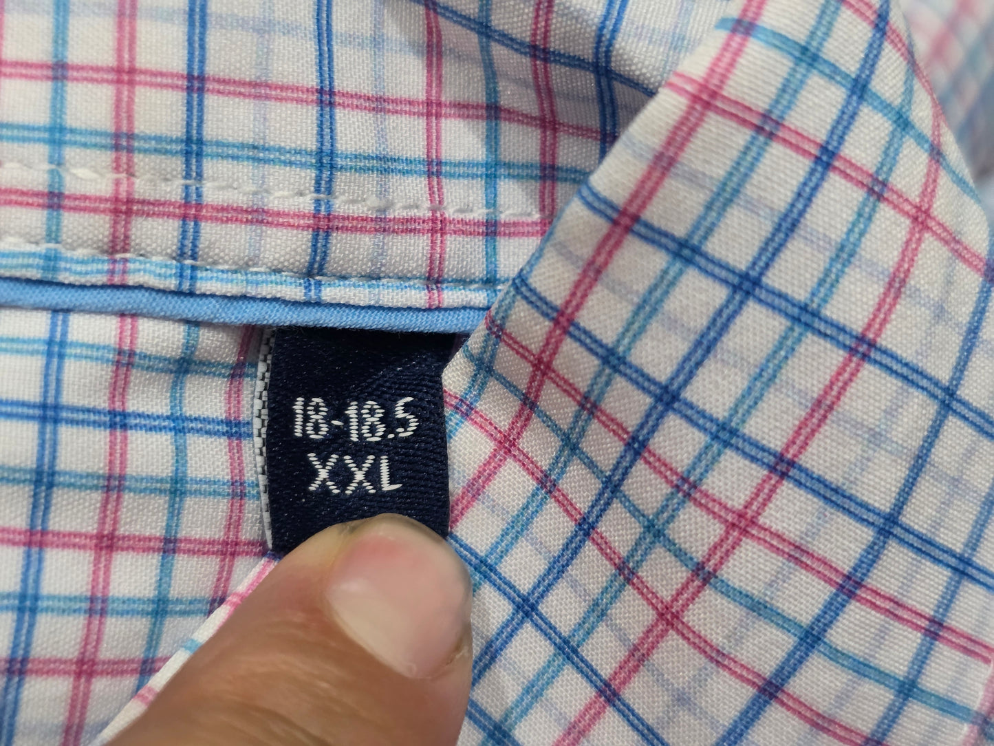 Camisa Manga Corta Nautica 2xl 18 Cuadro Blanco