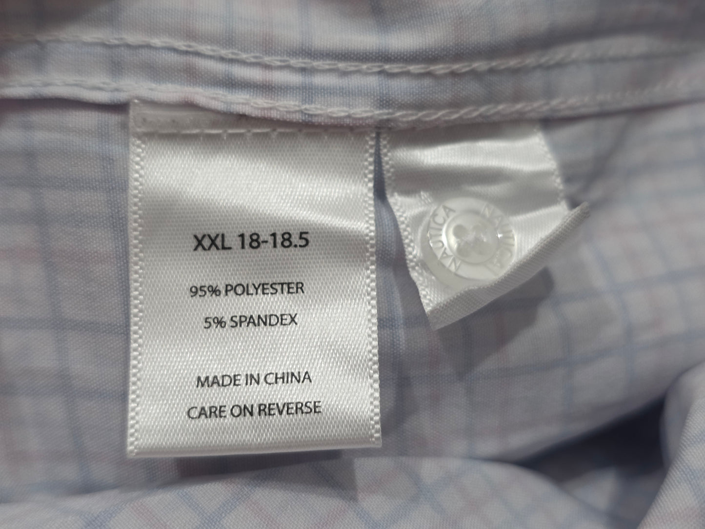 Camisa Manga Corta Nautica 2xl 18 Cuadro Blanco