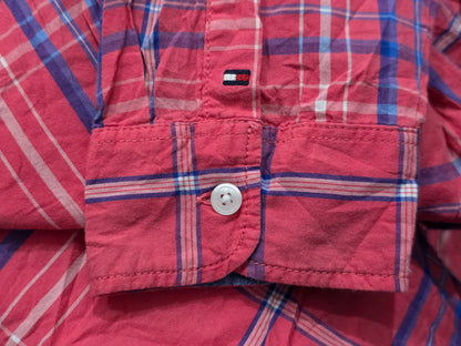 Camisa Tommy Hilfiger Grande L Regular Fit Cuadro Coral Azul