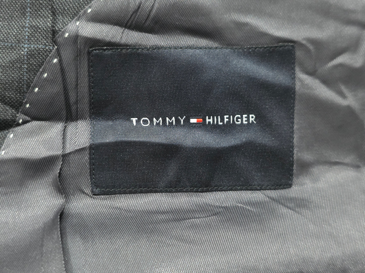 Saco Tommy Hilfiger 44s Gris Oscuro Cuadro Gris Geometeico 44s