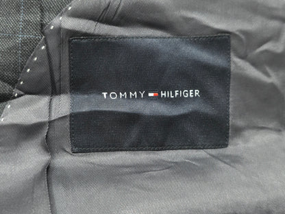 Saco Tommy Hilfiger 44s Gris Oscuro Cuadro Gris Geometeico 44s