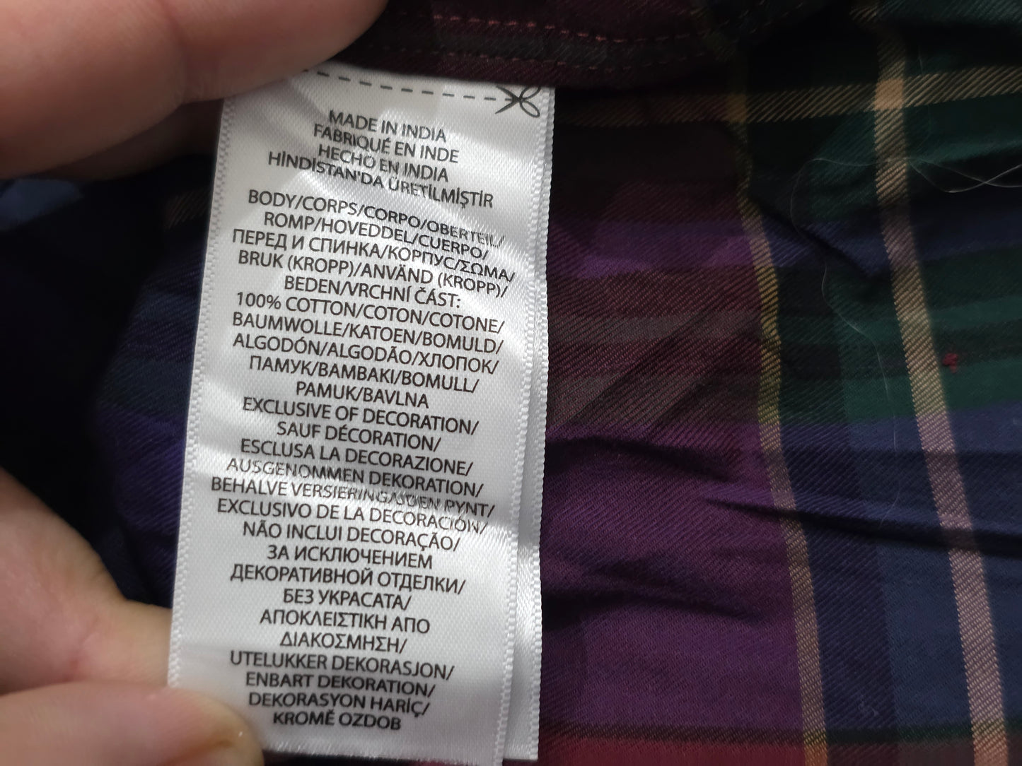 Camisa Ralph Lauren Xgrande Classic Fit Cuadro Morado Verde