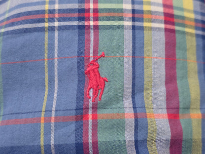Camisa Ralph Lauren Xgrande Cuadro Azul Colores Classic Fit