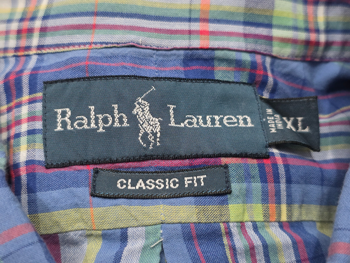 Camisa Ralph Lauren Xgrande Cuadro Azul Colores Classic Fit