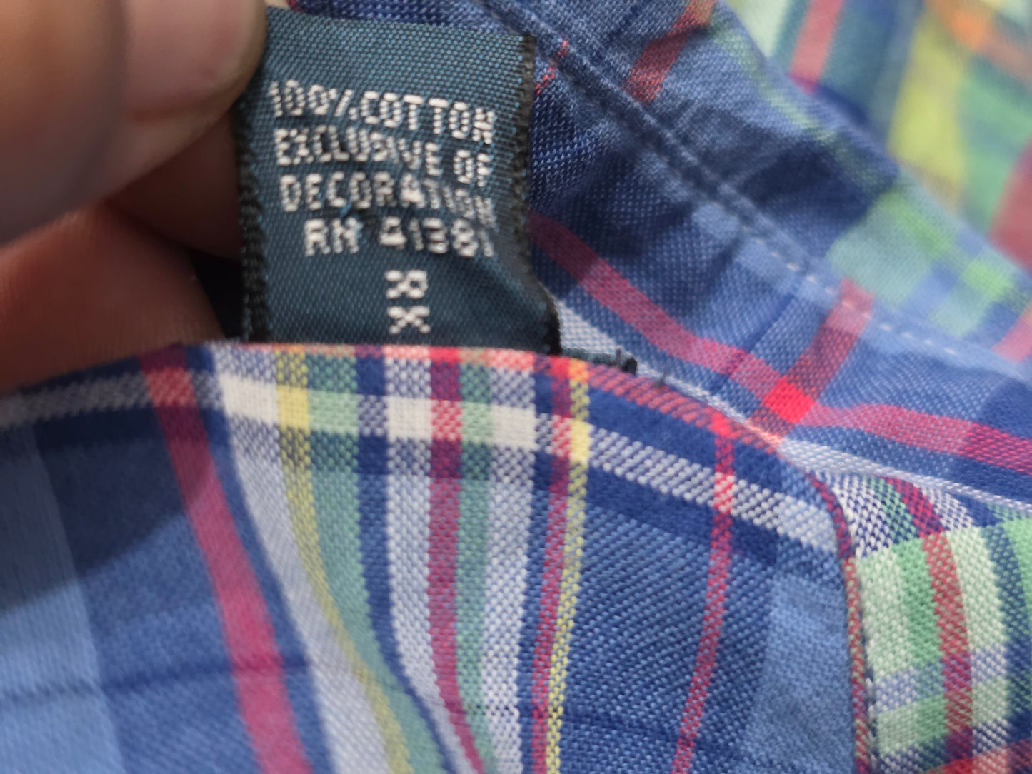 Camisa Ralph Lauren Xgrande Cuadro Azul Colores Classic Fit