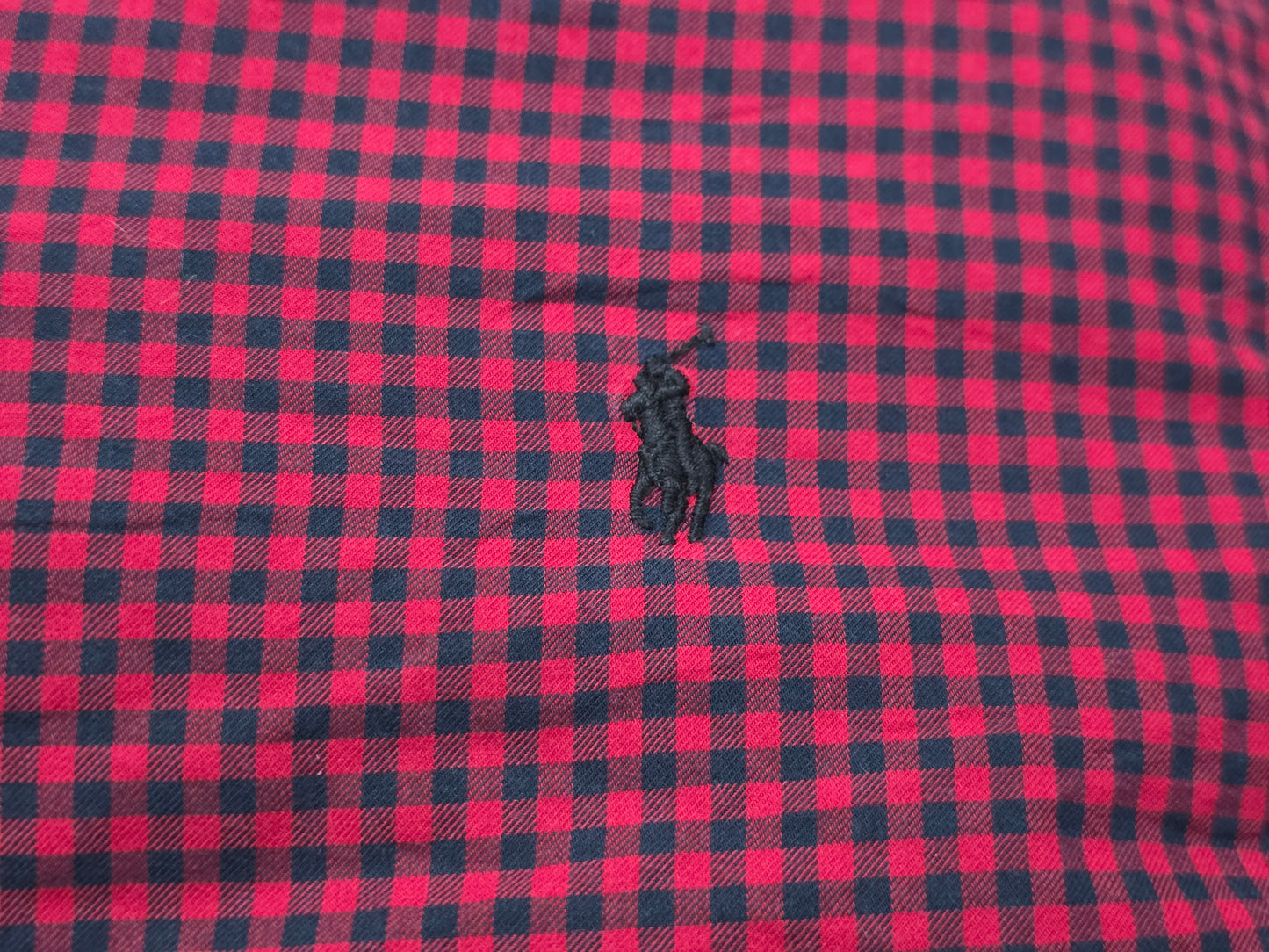 Camisa Ralph Lauren 2xl Cuadro Rojo Y Negro Pony Negro
