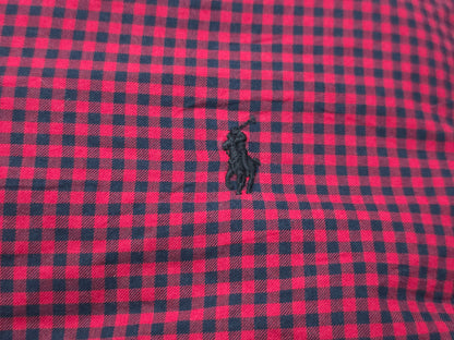 Camisa Ralph Lauren 2xl Cuadro Rojo Y Negro Pony Negro