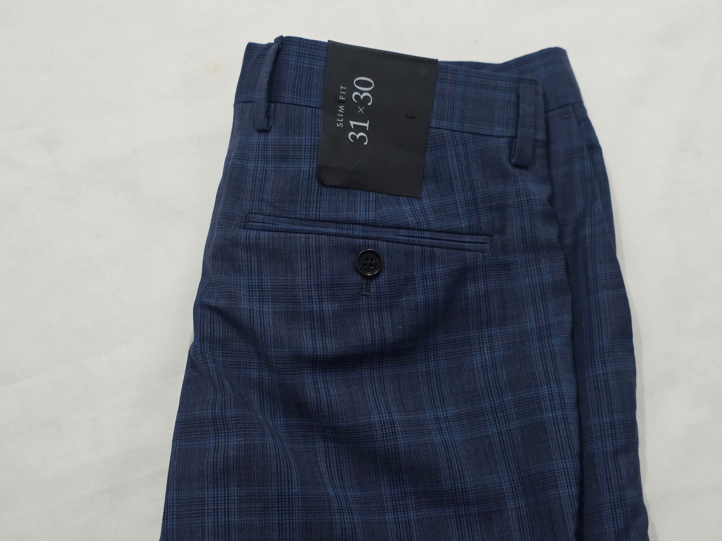 Pantalon Vestir Slimfit Banana Republic 31x30 Azul Cuadro