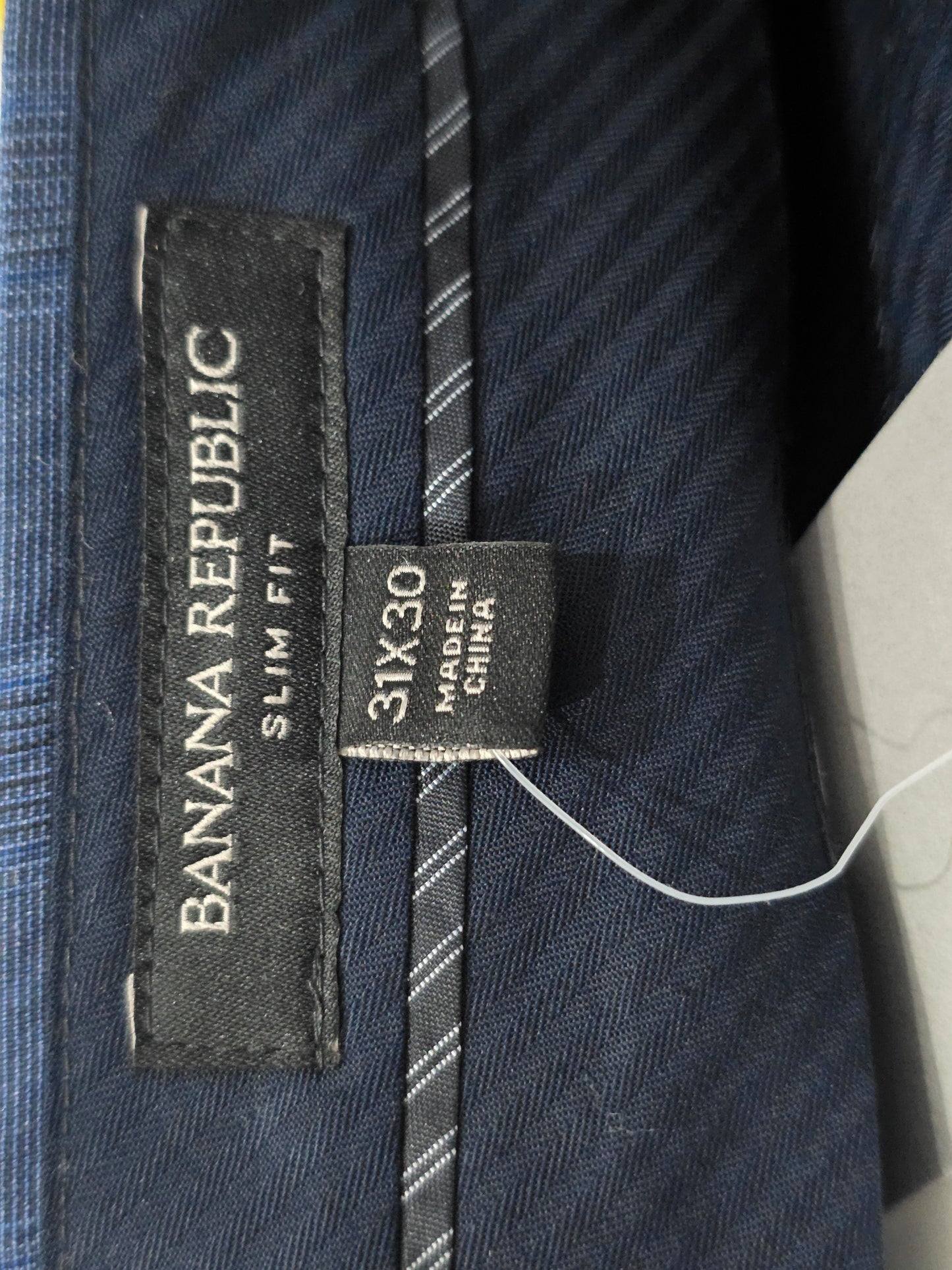 Pantalon Vestir Slimfit Banana Republic 31x30 Azul Cuadro