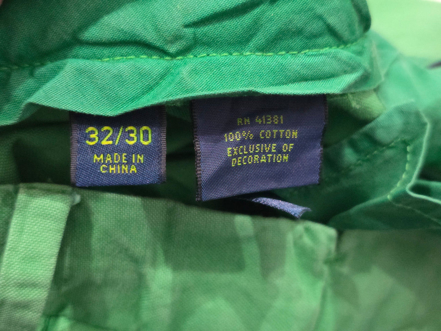 Pantalon Recto Ralph Lauren 32x30 Verde Deslavado