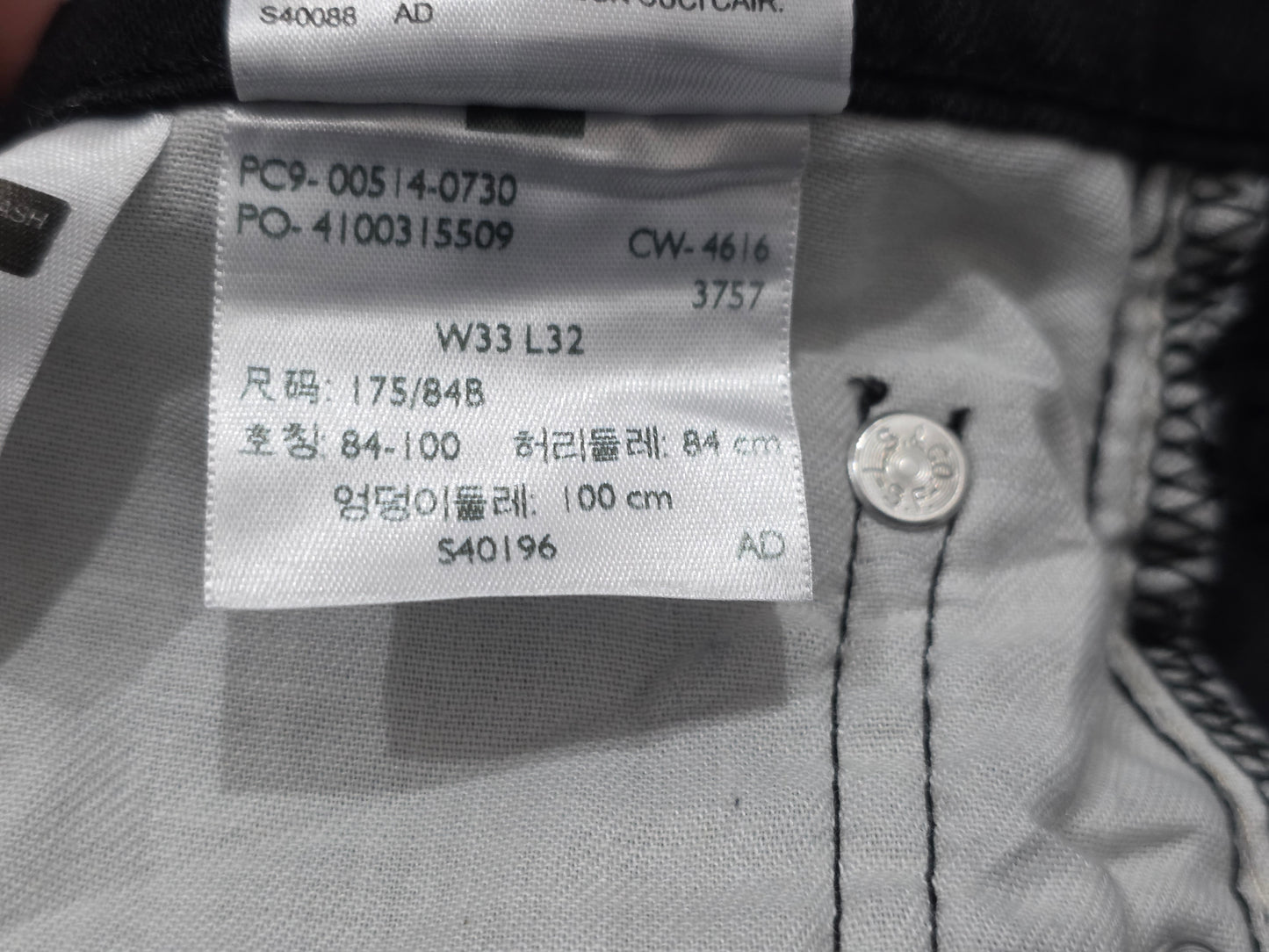 Pantalon Recto Levis 513 33x30 Negro