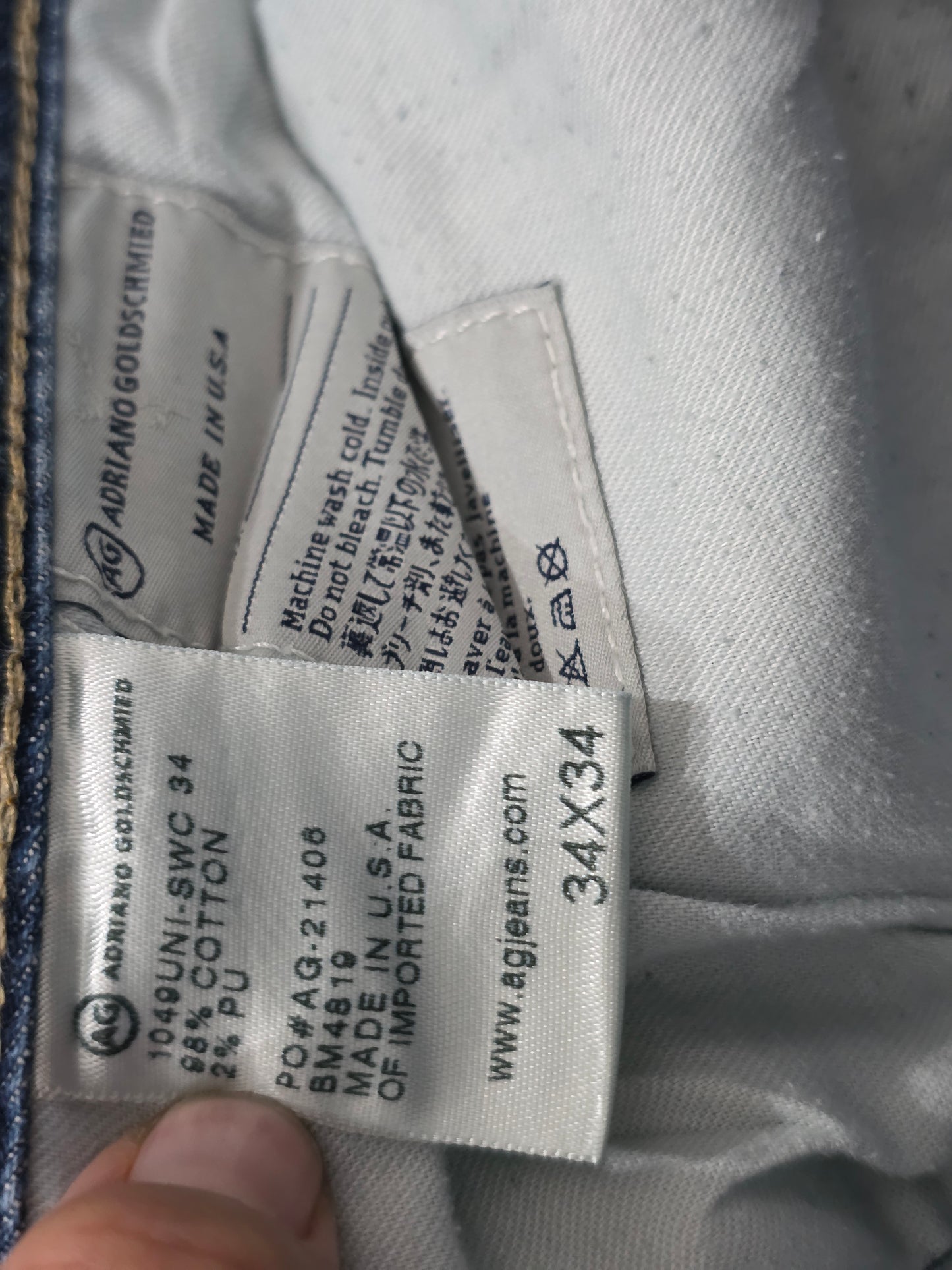 Pantalon Recto Adriano Goldschmied 34x34 Azul