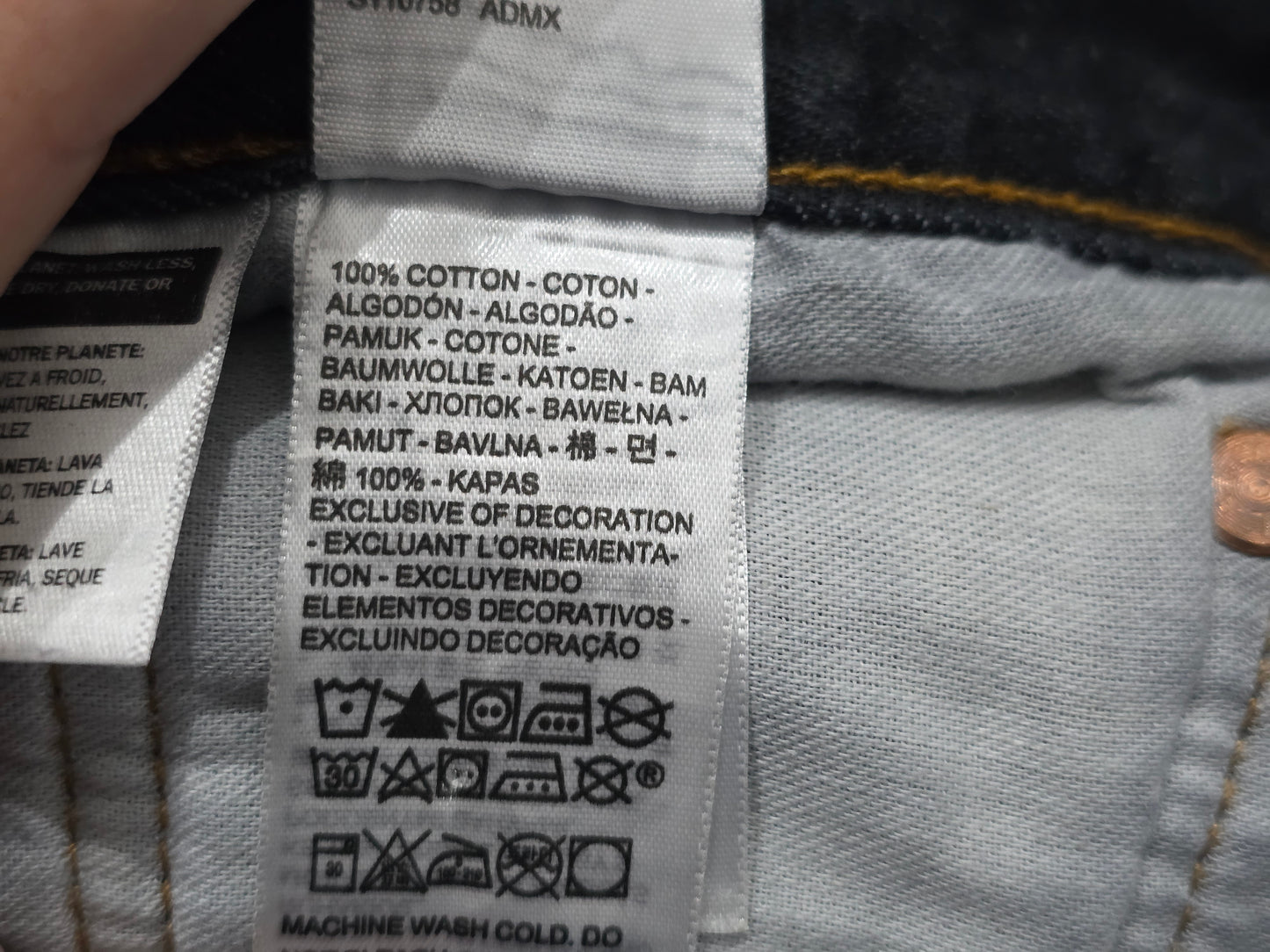 Pantalon Recto Levis 501 34x30 Azul Oscuro