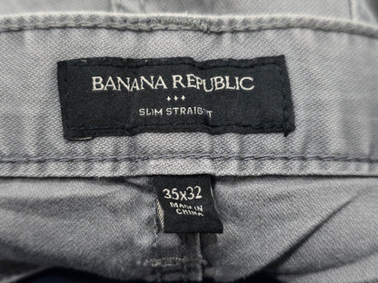 Pantalon Slim Recto Banana Republic 35x32 Gris