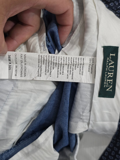Pantalon Vestir Ralph Lauren 36x32 Azul Claro