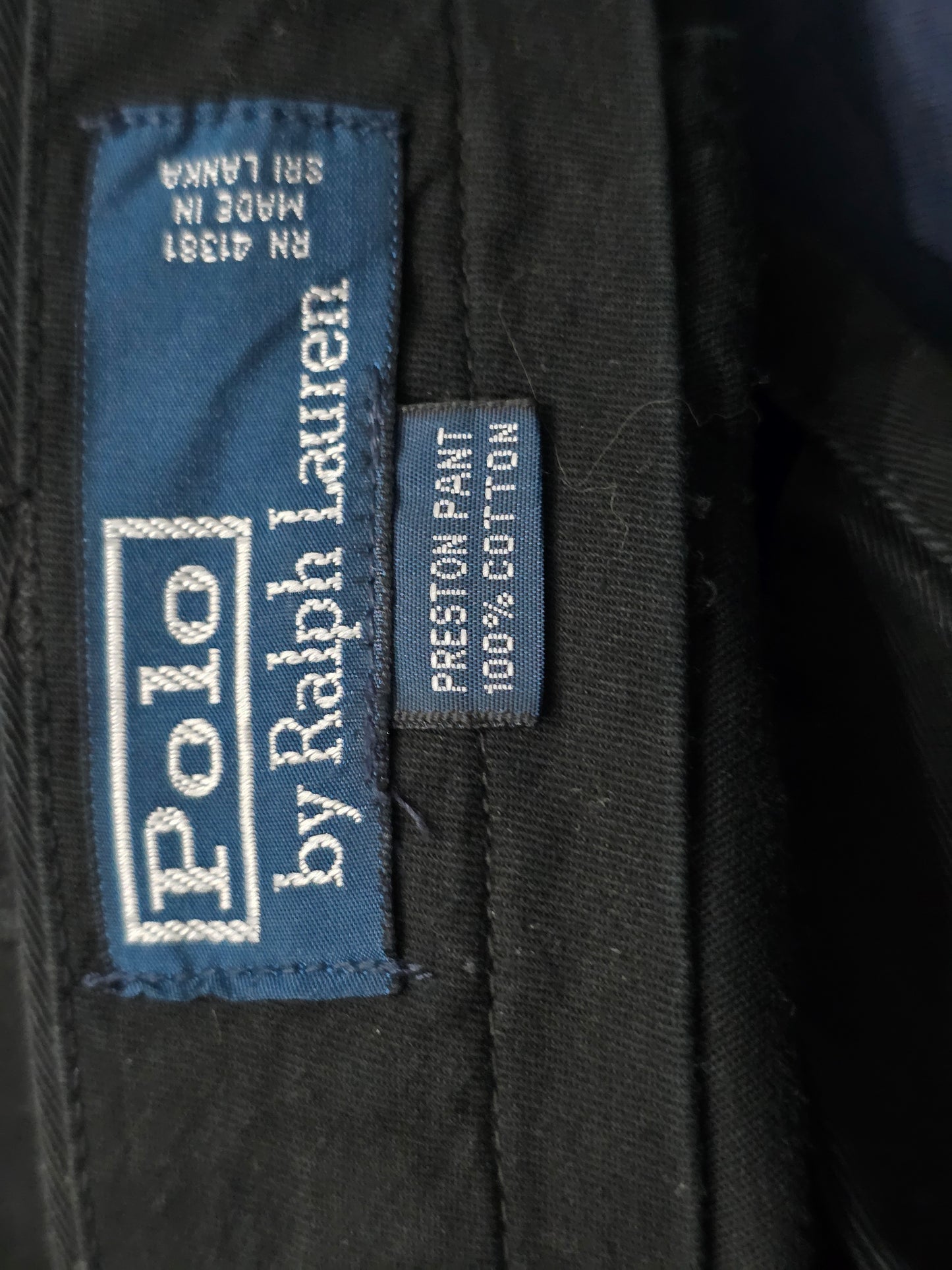 Pantalon Recto Ralph Lauren 38x30 Negro Pony Verde