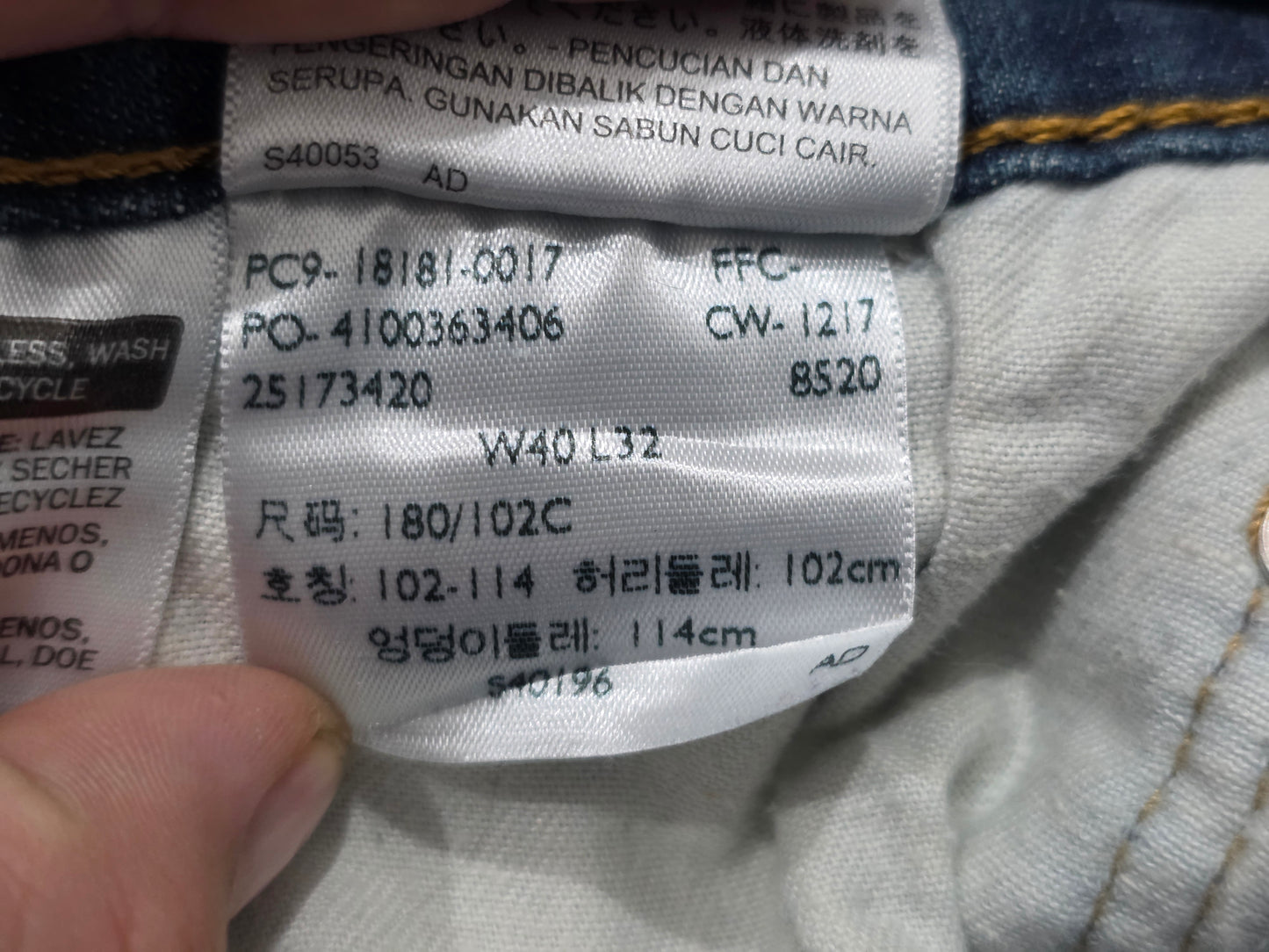 Pantalon Recto Levis 541 40x30 Azul