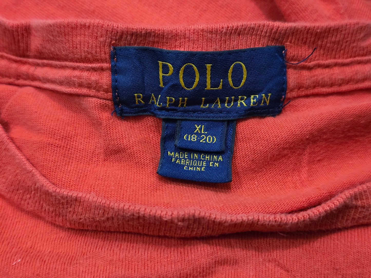 Playera Manga Larga Ralph Laurenadolescent Xl 18-20 Naranja