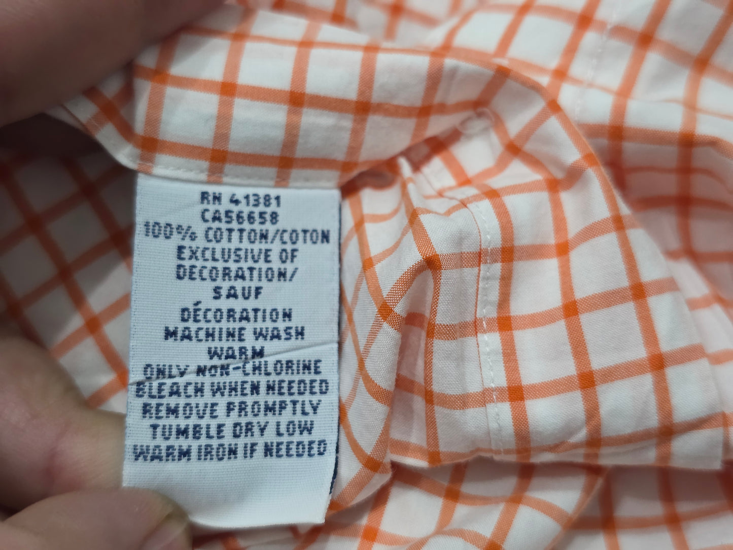 Camisa Slim Fit Ralph Lauren Chico S Cuadro Naranja