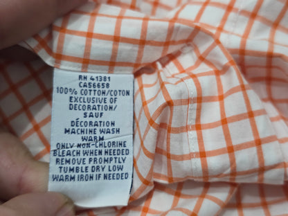 Camisa Slim Fit Ralph Lauren Chico S Cuadro Naranja