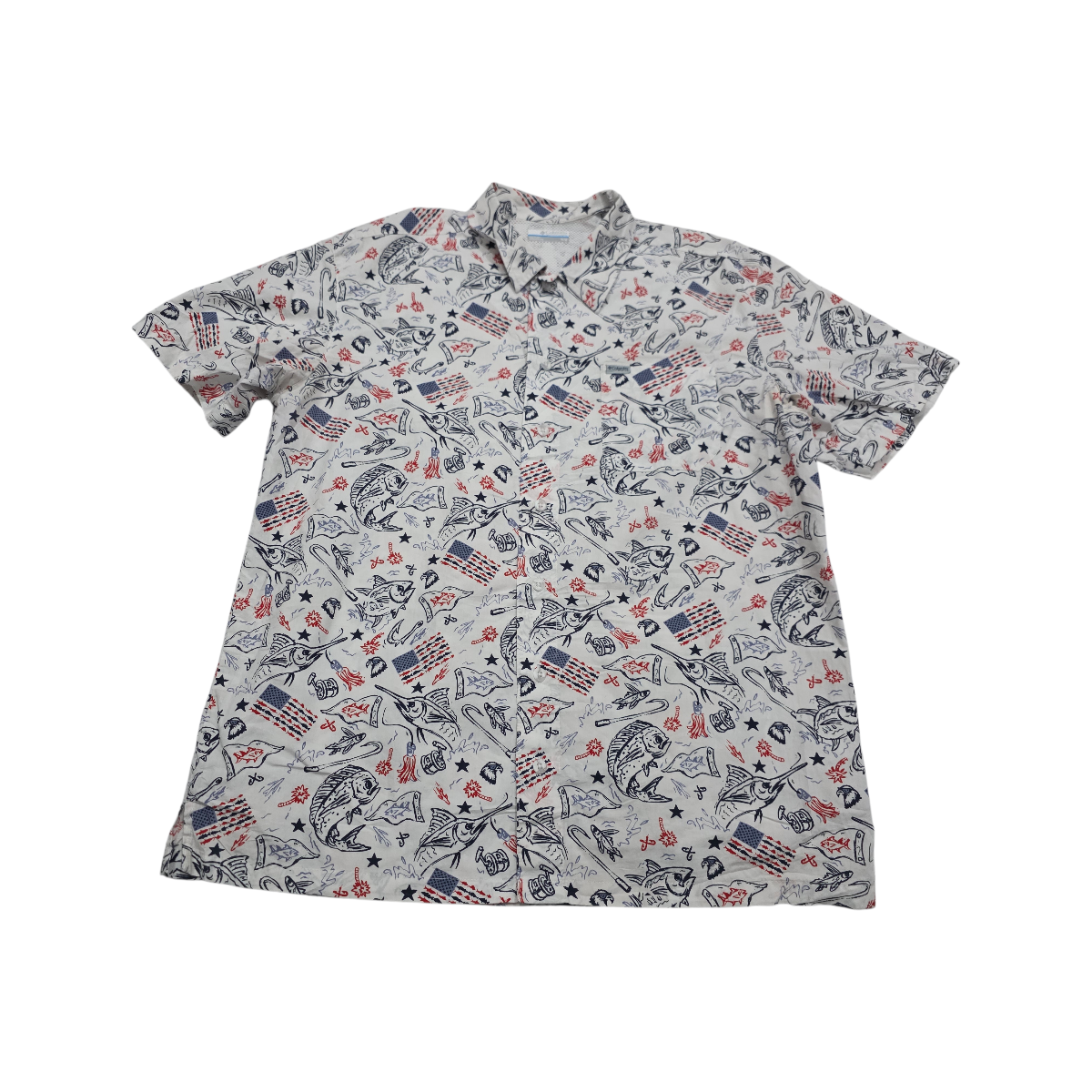 Camisa Manga Corta Columbia Mediana M Blanco Figuras