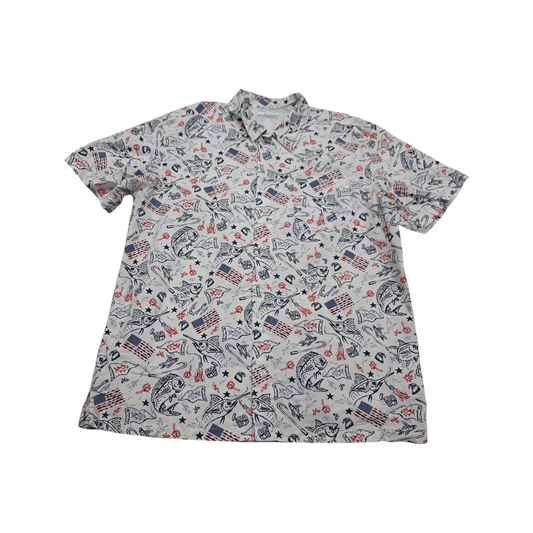 Camisa Manga Corta Columbia Mediana M Blanco Figuras