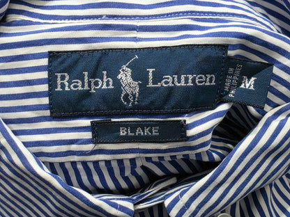 Camisa Ralph Lauren Blake Amplia Medianam Blanca Lineas Azul