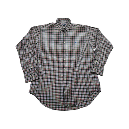 Camisa Amplia Ralph Lauren Blake Mediana M Cuadro Verde