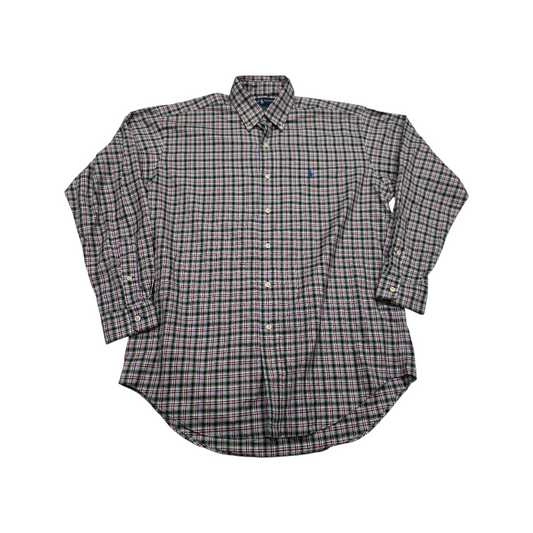 Camisa Amplia Ralph Lauren Blake Mediana M Cuadro Verde