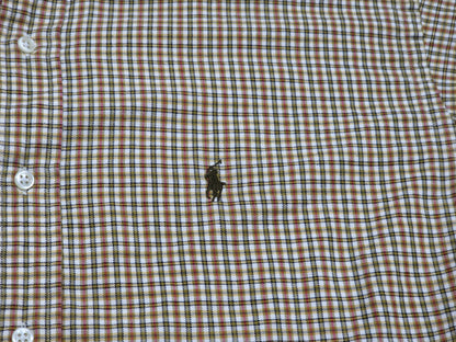 Camisa Ralph Lauren M Cuadro Naranja Y Amarillo Blake Amplia