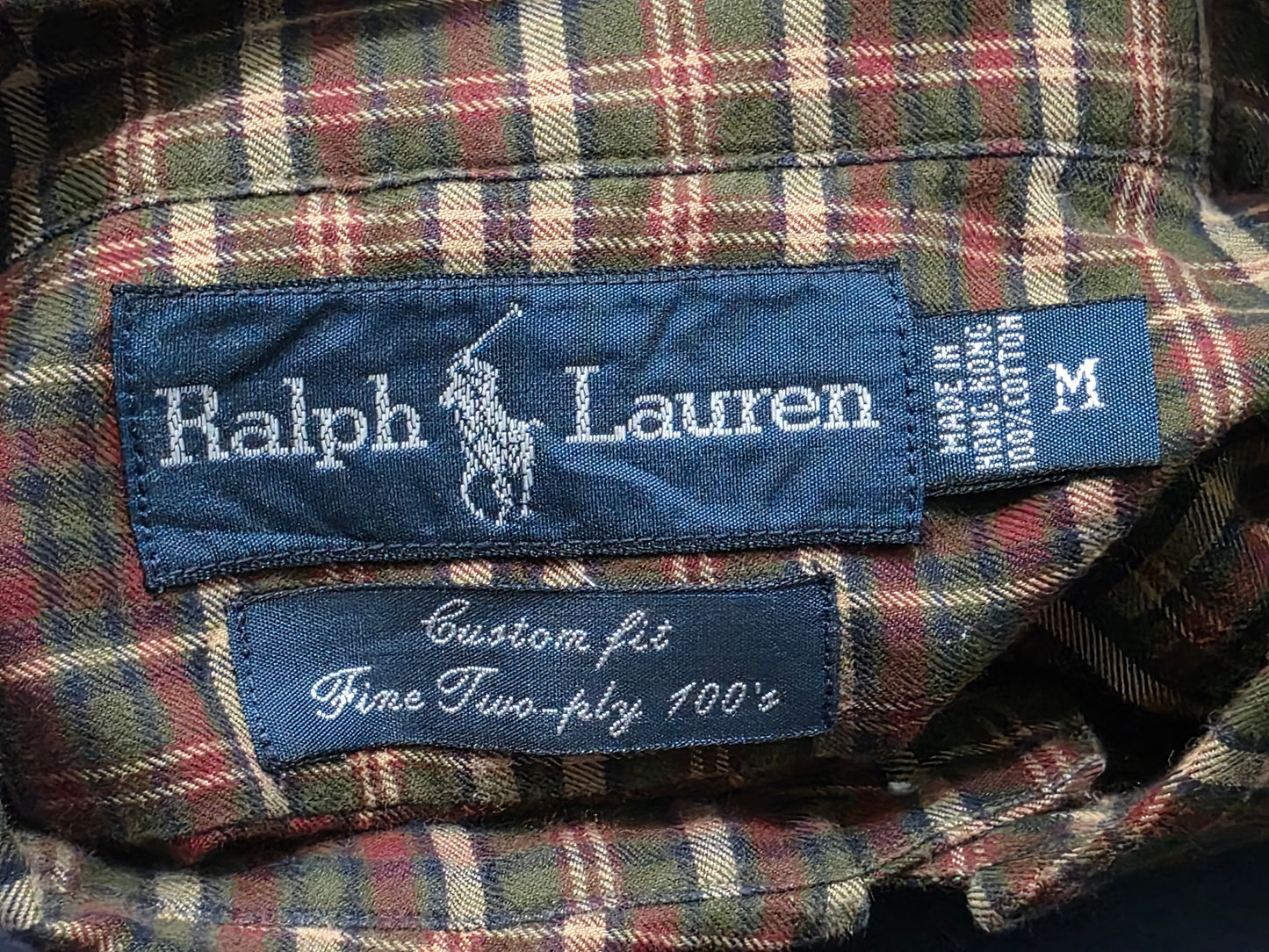 Camisa Custom Fit Ralph Lauren Medianam Cuadro Verde Y Cafe