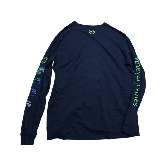 Playera Manga Larga Vineyard Vines Mediana M Azul