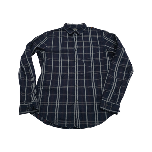 Camisa Banana Republic Mediana M Cuadro Azul Franela Luxe