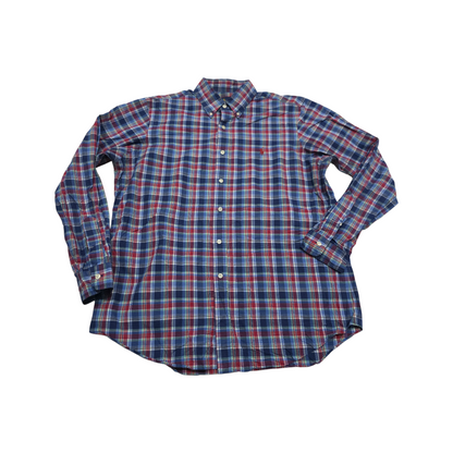 Camisa Ralph Lauren Grande L Cuadro Azul Y Rojo Pony Rojo