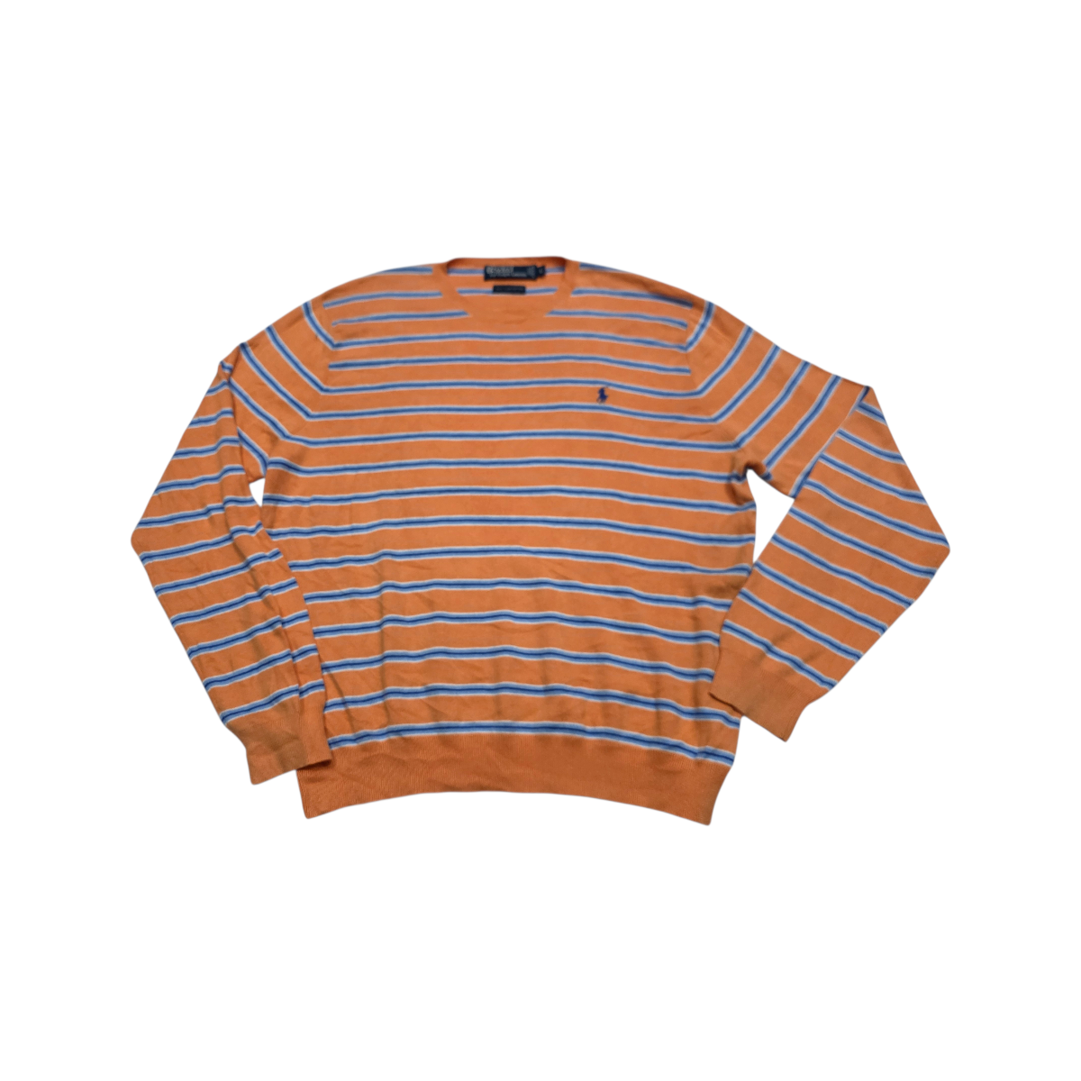 Sueter Ralph Lauren Grande L Naranja Linea Azul