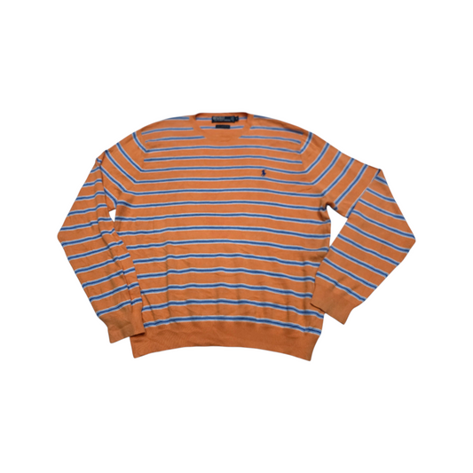 Sueter Ralph Lauren Grande L Naranja Linea Azul