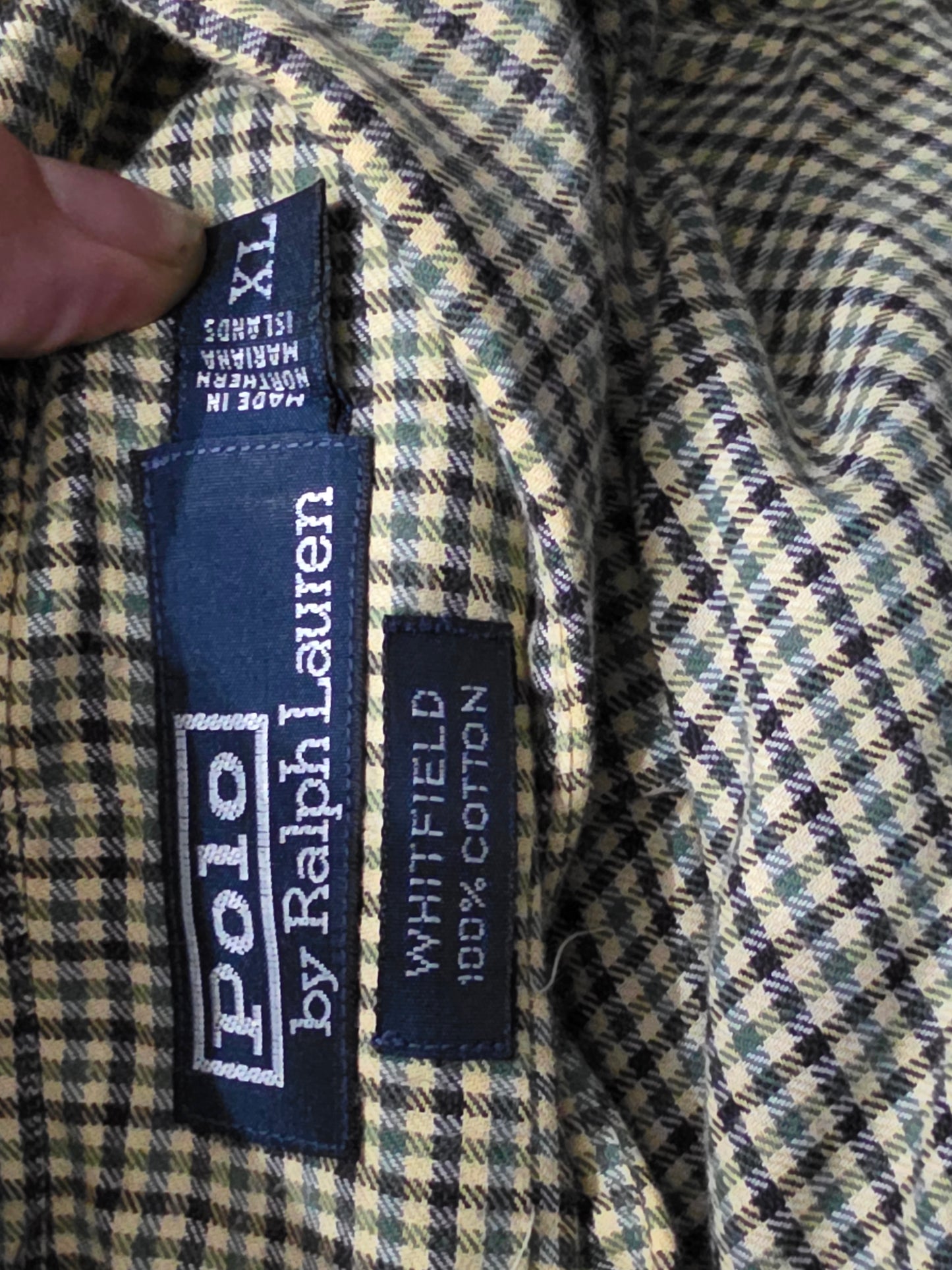 Camisa Ralph Lauren Xgrande Xl Cuadro Amarillo Y Verde