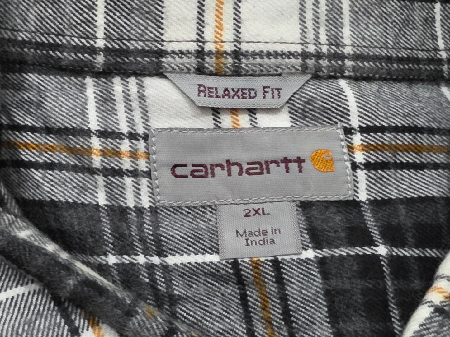 Camisa Relaxed Fit Carhartt 2xl Cuadro Gris Y Negro