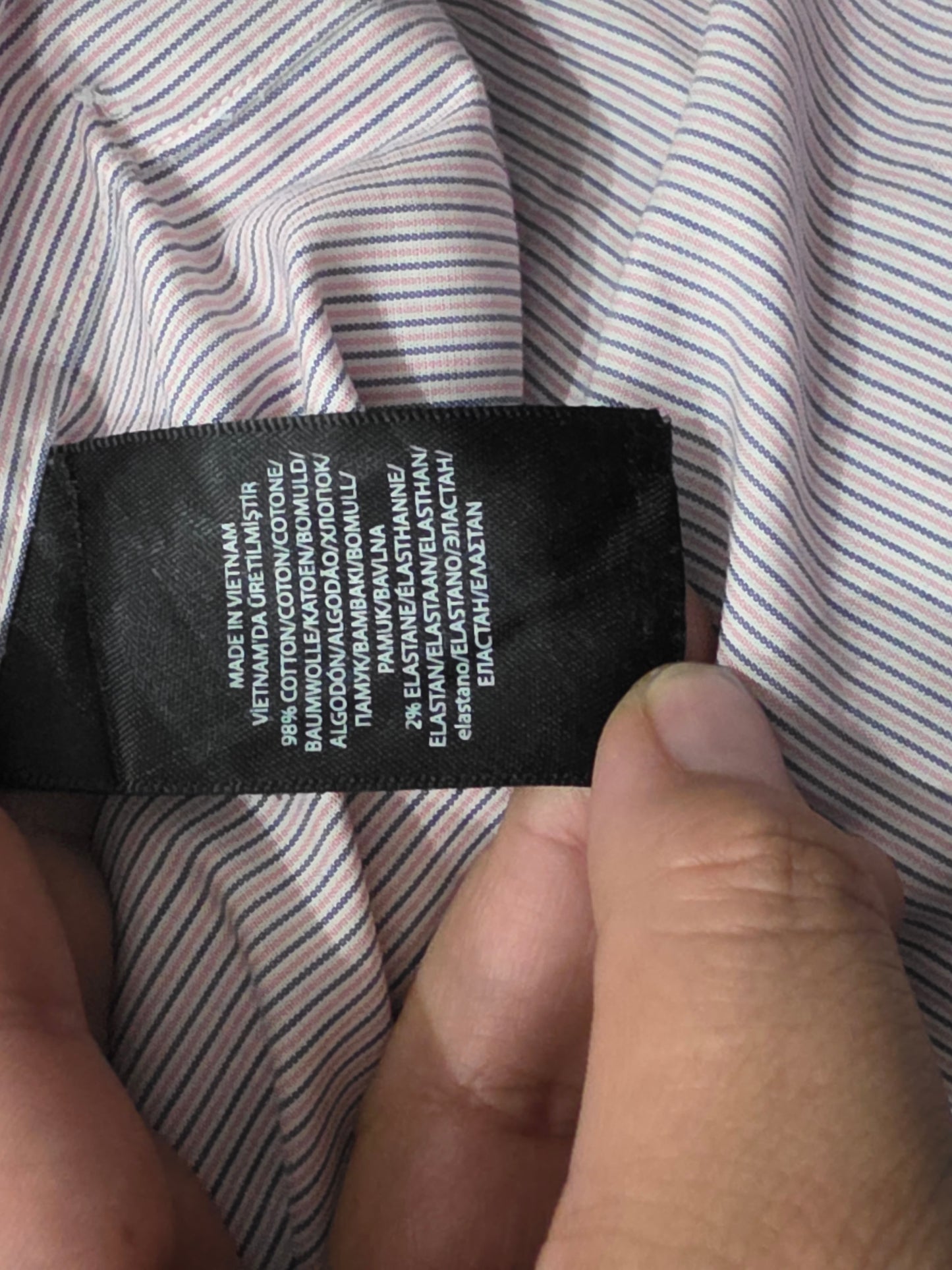 Camisa Ralph Lauren 2xl 18 34-35 Linea Azul Y Rosa