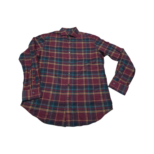 Camisa Ralph Lauren Mediana M Classic Fit Cuadros Vino Verde