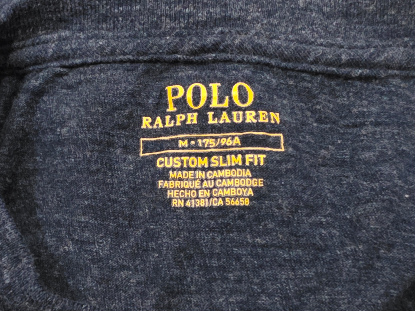Playera Manga Larga Ralph Lauren Mediana Custom Slimfit Azul