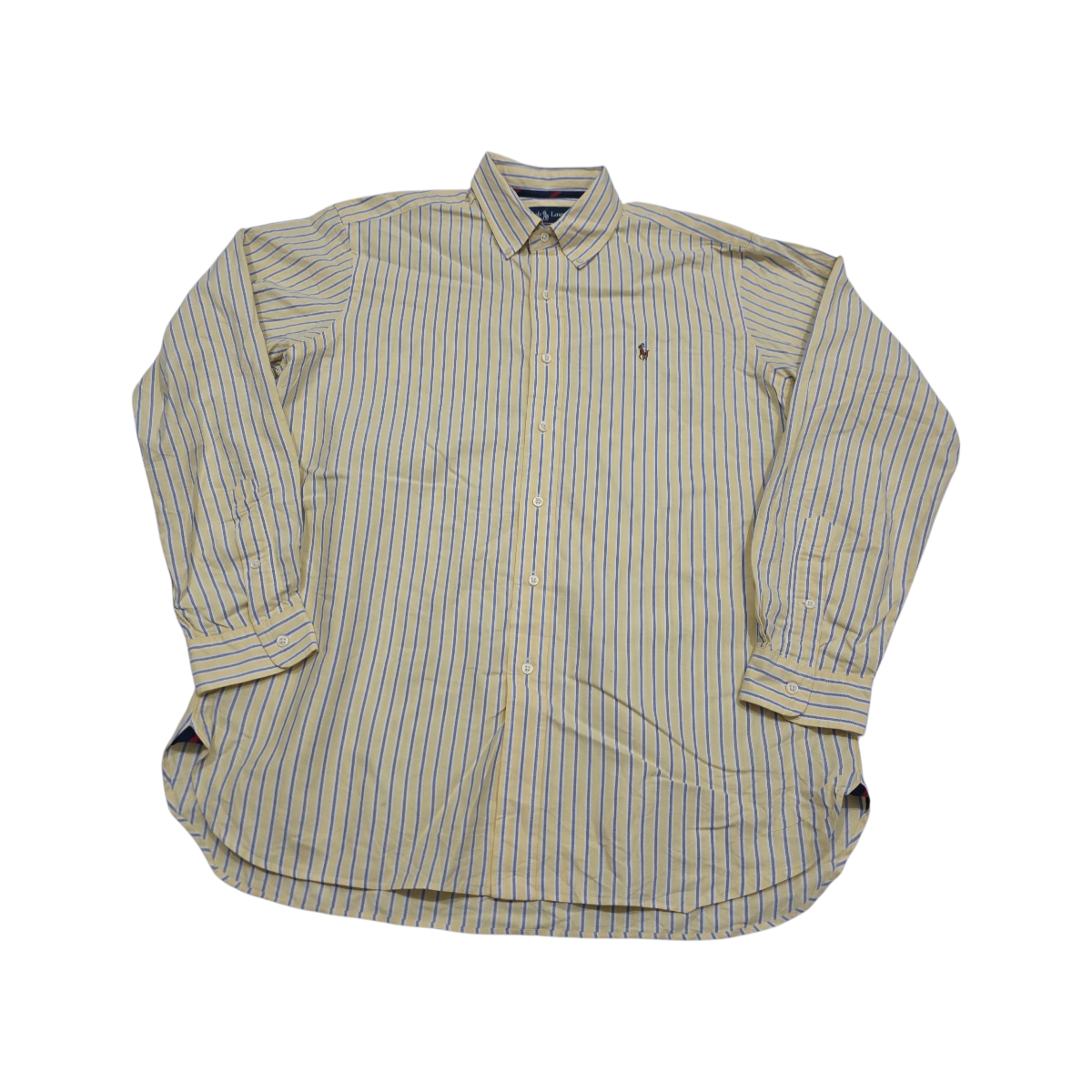 Camisa Ralph Lauren Grande L Classic Fit Amarillo Y Azul