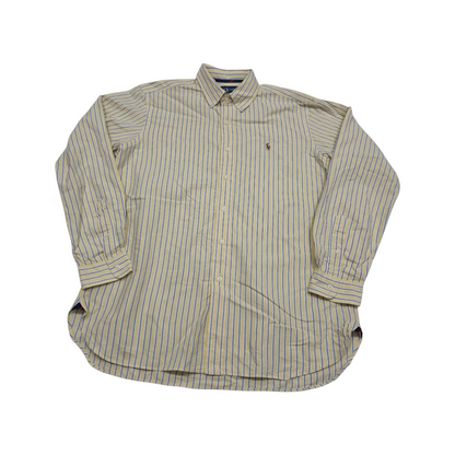 Camisa Ralph Lauren Grande L Classic Fit Amarillo Y Azul
