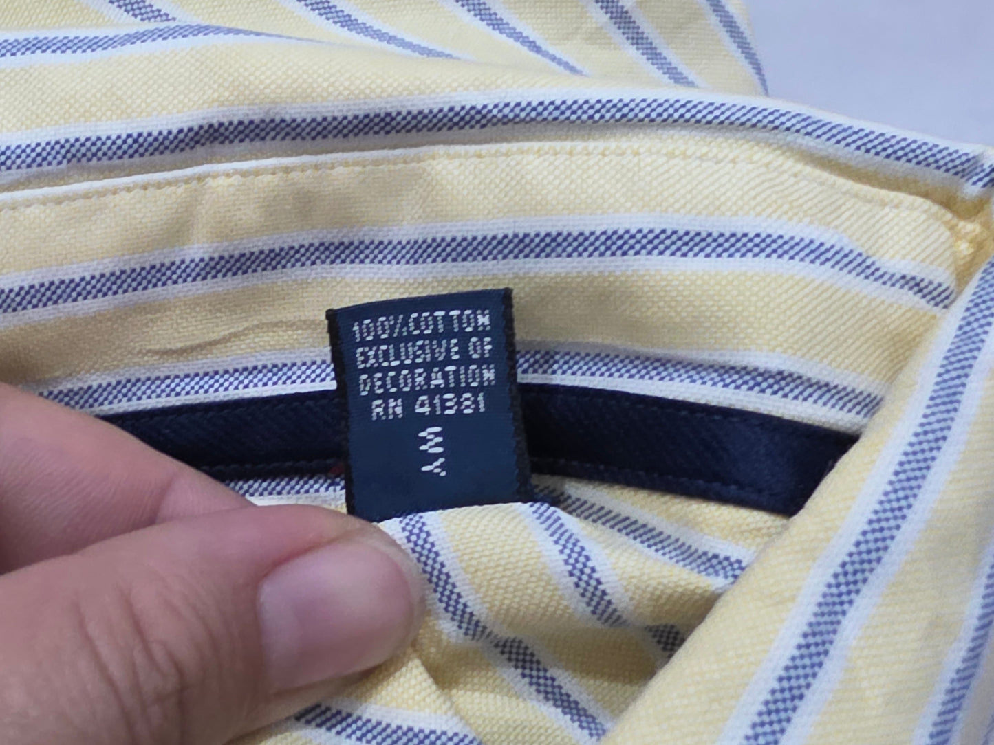 Camisa Ralph Lauren Grande L Classic Fit Amarillo Y Azul