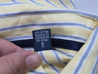 Camisa Ralph Lauren Grande L Classic Fit Amarillo Y Azul