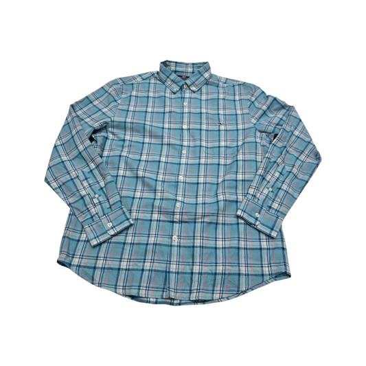Camisa Vineyard Vines Grande L Slimfit Cuadro Azul Agua