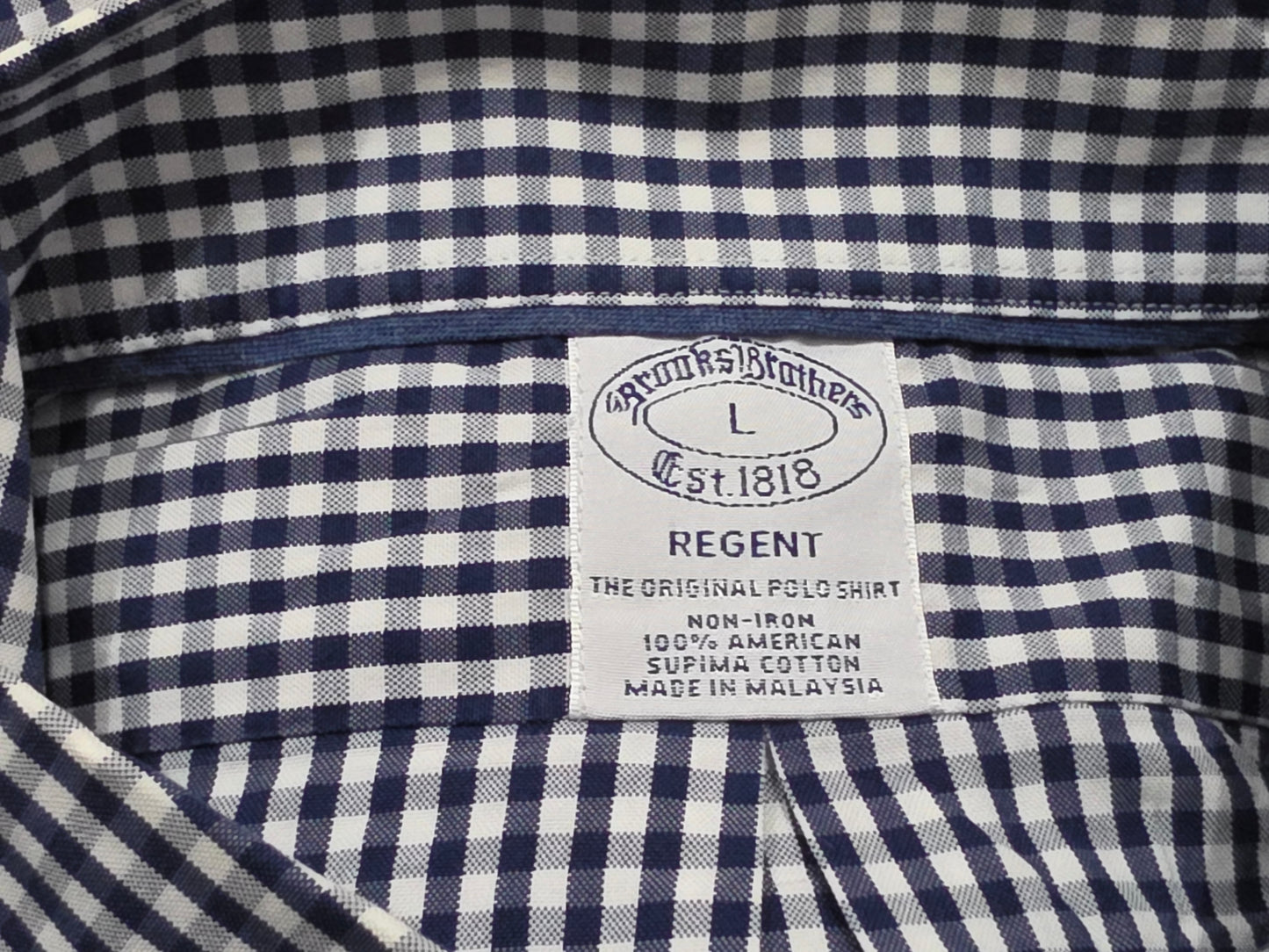 Camisa Brooks Brothers Grande L Regent Cuadro Azul